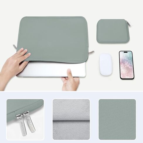 حافظة MOSISO متوافقة مع جهاز MacBook Air 13 بوصة 2018-2020 Rlease A2337 M1 A2179 A1932، حافظة بلاستيكية صلبة وغطاء حقيبة من النيوبرين مع حافظة صغيرة وغطاء لوحة مفاتيح، أخضر عتيق in Saudi Arabia