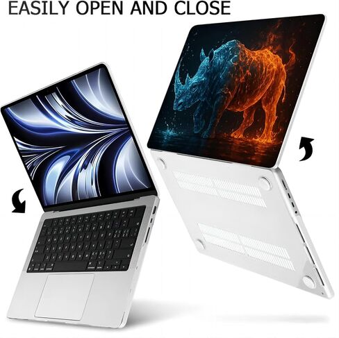 متوافق مع جهاز MacBook Pro مقاس 16 بوصة، حافظة صلبة مع غطاء لوحة مفاتيح وواقي شاشة (A2485، M1 / ​​A2780 M2 / A2991 M3 / A3403 A3186 M4، إصدار 2021-2025) - Rhino MC21149 in Saudi Arabia