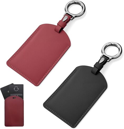 حامل بطاقة المفاتيح للطراز 3/Y/S/X، حافظة واقية من الجلد الفاخر مكونة من قطعتين، حزمة كومبو بلونين (أحمر + أسود) in Kuwait