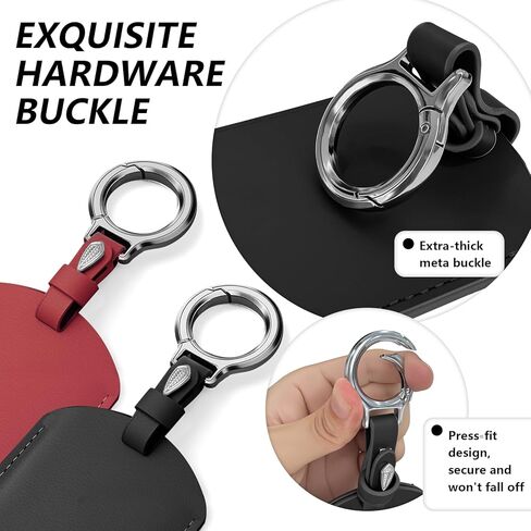 حامل بطاقة المفاتيح للطراز 3/Y/S/X، حافظة واقية من الجلد الفاخر مكونة من قطعتين، حزمة كومبو بلونين (أحمر + أسود) in Kuwait