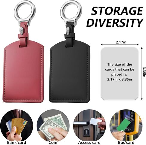 حامل بطاقة المفاتيح للطراز 3/Y/S/X، حافظة واقية من الجلد الفاخر مكونة من قطعتين، حزمة كومبو بلونين (أحمر + أسود) in Kuwait