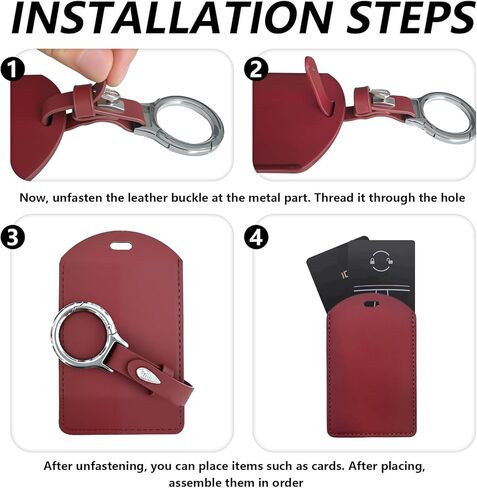 حامل بطاقة المفاتيح للطراز 3/Y/S/X، حافظة واقية من الجلد الفاخر مكونة من قطعتين، حزمة كومبو بلونين (أحمر + أسود) in Kuwait