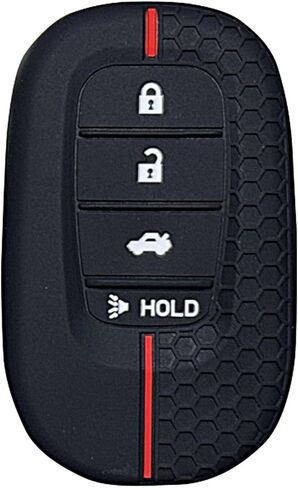 غطاء مفتاح Fob لسيارة CRV Civic: 4 أزرار حافظة حماية عن بعد من السيليكون مناسبة لسيارة Honda HRV Civic CRV CRV Hybrid 2022 2023 2024 KR5TP4 (أسود2) in Kuwait