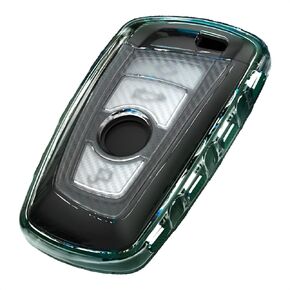 TANGSEN Key Fob Case غطاء TPU متوافق مع BMW 1 3 4 5 6 7 سلسلة GT3 GT5 M5 M6 X3 X4 نسيج ألياف الكربون الشفاف 3 و 4 أزرار غطاء مفتاح واقي (أسود) in Kuwait