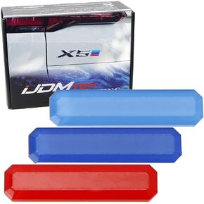 ملصقات iJDMTOY Iconic ثلاثية الألوان من الأكريليك الممتصة للصدمات/الحاجز متوافقة مع BMW 1 2 3 4 5 6 7 8 Series X1 X2 X3 X4 X5 X6 X7 Z4 i3 i4، إلخ (أزرق فاتح/أزرق داكن/أحمر) in Kuwait