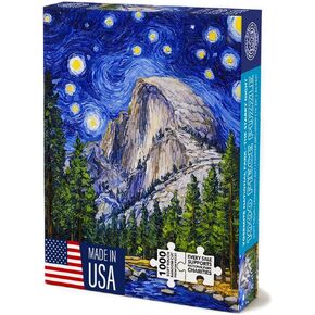 أحجية الصور المقطوعة لمنتزه يوسمايت الوطني من National Parks Collective 1000 قطعة للبالغين - ليلة مرصعة بالنجوم، فن بواسطة لويس رينكون، صنع في الولايات المتحدة الأمريكية من مواد معاد تدويرها in Saudi Arabia