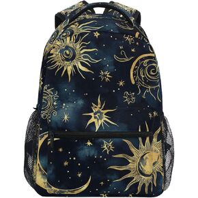 Boho Moon Sun Star (019) Laptop Backpack, Lightweight Multi Pockets Book Bag Daypack for Women Men Travel in Saudi Arabia