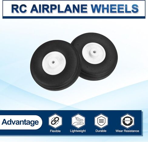 عجلات طائرة MECCANIXITY RC مقاس 1.5 بوصة OD RC Aircraft PU عجلات مطاطية بديلة لعجلة الذيل لطائرة هليكوبتر طراز RC DIY، حزمة من 1 in Saudi Arabia