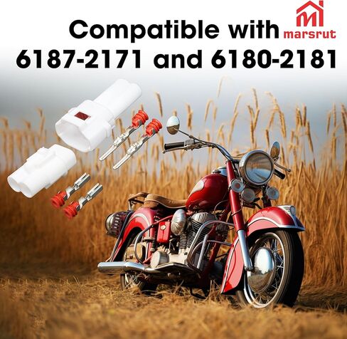 10 مجموعات 2 دبوس موصل متوافق مع سوميتومو MT090، DJ7021-2-11/21 مصباح ضباب مقاوم للماء سلك كهربائي سريع اثنين دبوس مجموعة موصل التوصيل للدراجات النارية للسيارات، يستبدل 6187-2171، 6180-2181 in Kuwait