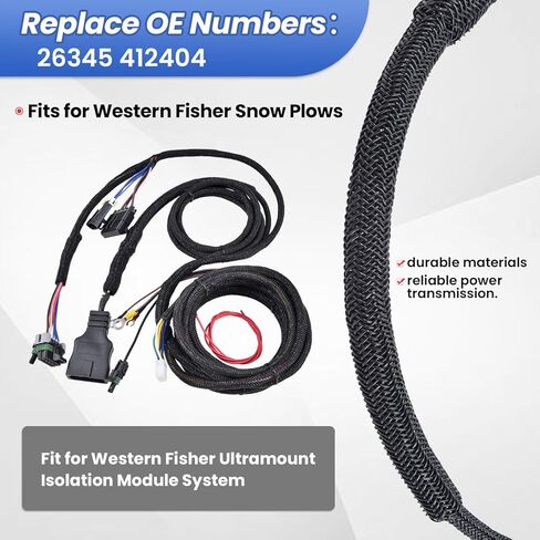 26345 412404 Battery Cable 3 Pin Wire Harness Truck Side Fit for Western Fisher Ultramount Isolation Module System, 3 Pin Truck Side Wire Harness Replace 26345 412404 in Kuwait