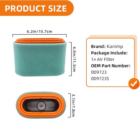 فلتر هواء 0D9723 / 0D9723S متوافق مع محركات Generac V-Twin 760/990 cc وجميع مولدات Generac XG وXP وUltra وSource & Gens in Kuwait