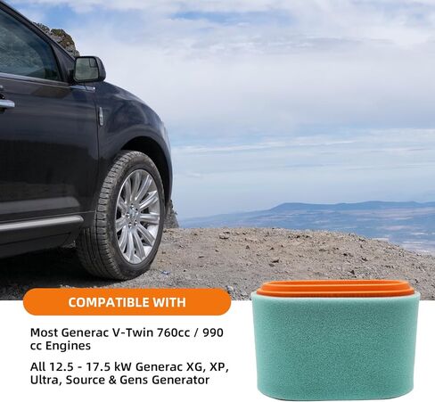 فلتر هواء 0D9723 / 0D9723S متوافق مع محركات Generac V-Twin 760/990 cc وجميع مولدات Generac XG وXP وUltra وSource & Gens in Kuwait