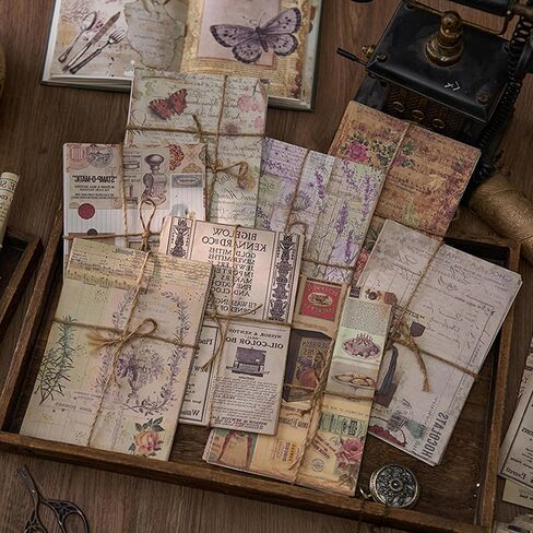 30Pcs Vintage Scrapbook Paper Kit, 7.9×5.5×0.2in Vintage Scrapbook Supplies Pack, Junk Journal Supplies, Decoupage Paper for DIY Crafts, Art Collage in Saudi Arabia