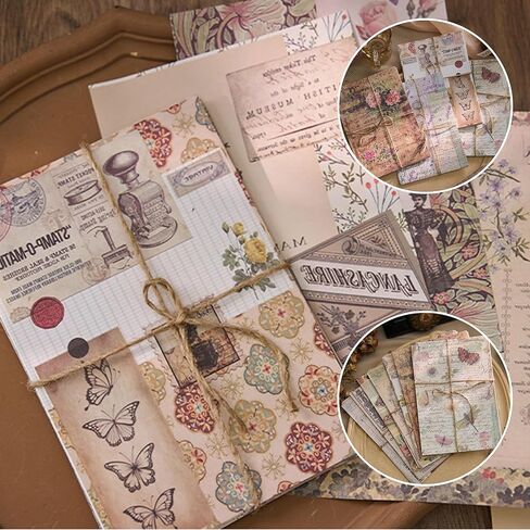 30Pcs Vintage Scrapbook Paper Kit, 7.9×5.5×0.2in Vintage Scrapbook Supplies Pack, Junk Journal Supplies, Decoupage Paper for DIY Crafts, Art Collage in Saudi Arabia