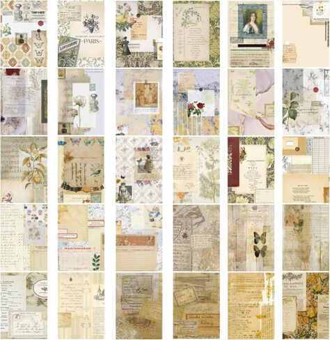 30Pcs Vintage Scrapbook Paper Kit, 7.9×5.5×0.2in Vintage Scrapbook Supplies Pack, Junk Journal Supplies, Decoupage Paper for DIY Crafts, Art Collage in Saudi Arabia