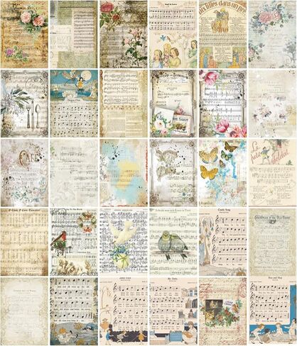 30Pcs Vintage Scrapbook Paper Kit, 7.9×5.5×0.2in Vintage Scrapbook Supplies Pack, Junk Journal Supplies, Decoupage Paper for DIY Crafts, Art Collage in Saudi Arabia