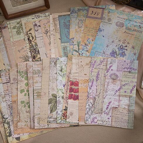 30Pcs Vintage Scrapbook Paper Kit, 7.9×5.5×0.2in Vintage Scrapbook Supplies Pack, Junk Journal Supplies, Decoupage Paper for DIY Crafts, Art Collage in Saudi Arabia