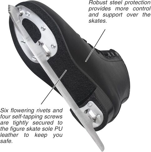 التزلج على الجليد من Nattork، شفرات من الفولاذ المقاوم للصدأ، التزلج على الجليد مع دعم معزز، قوة الأداء والراحة القصوى للشباب والكبار in Kuwait