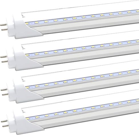 أنبوب إضاءة LED T8 T10 T12 2FT - استبدال 8W LED لمصباح الفلورسنت 24 بوصة، ما يعادل 20W، 1120Lm، ضوء النهار الأبيض 5000K، تجاوز الصابورة، غطاء بلوري مزدوج النهاية (حزمة من 4) in Saudi Arabia