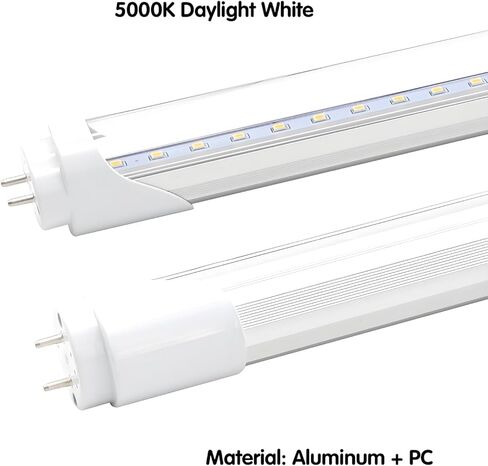 أنبوب إضاءة LED T8 T10 T12 2FT - استبدال 8W LED لمصباح الفلورسنت 24 بوصة، ما يعادل 20W، 1120Lm، ضوء النهار الأبيض 5000K، تجاوز الصابورة، غطاء بلوري مزدوج النهاية (حزمة من 4) in Saudi Arabia