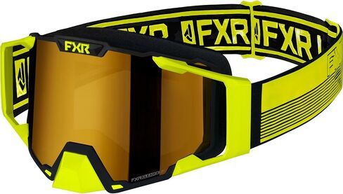 FXR Pilot Snow Goggles Outriggers عدسة منخفضة مضادة للضباب ومضادة للخدش أسود/أبيض - دخاني - مقاس واحد in Kuwait