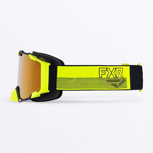 FXR Pilot Snow Goggles Outriggers عدسة منخفضة مضادة للضباب ومضادة للخدش أسود/أبيض - دخاني - مقاس واحد in Kuwait