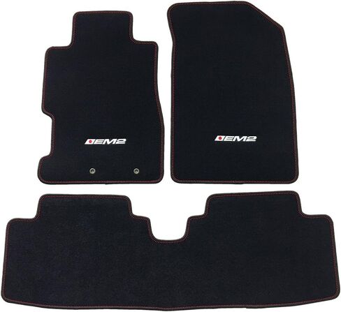 Floor Mat Compatible with 2001-2005 Honda Civic (Excludes Si), EM2 Logo Factory Fitment Front & Rear Nylon Car Floor Carpets Carpet Liner by IKON MOTORSPORTS, 2002 2003 2004 in Saudi Arabia