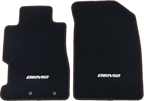 Floor Mat Compatible with 2001-2005 Honda Civic (Excludes Si), EM2 Logo Factory Fitment Front & Rear Nylon Car Floor Carpets Carpet Liner by IKON MOTORSPORTS, 2002 2003 2004 in Saudi Arabia