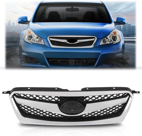PIT66 Front Bumper Grill Grille Chrome & Black Compatible with Subaru Legacy 2013-2014 Parrilla para 91121AJ13A, SU1200157 in Saudi Arabia