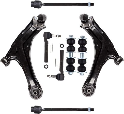 SCITOO 8-PC SET Control Arm Kit Fit For Chevy Classic For Malibu For Oldsmobile Alero Cutlass For Pontiac Grand Am Front Lower Control Arm And Ball Joint Front Sway Bar Link Inner & Outer Tie Rod End in Saudi Arabia
