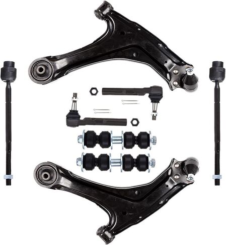 SCITOO 8-PC SET Control Arm Kit Fit For Chevy Classic For Malibu For Oldsmobile Alero Cutlass For Pontiac Grand Am Front Lower Control Arm And Ball Joint Front Sway Bar Link Inner & Outer Tie Rod End in Saudi Arabia