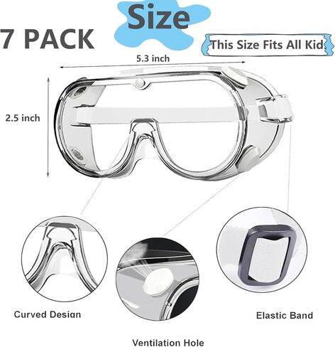 7 Pieces Kids Safety Goggles,Kids Science Goggles Safety Glasses Protection Kids Eye Goggles Protection Goggles for Boys and Girls in Saudi Arabia
