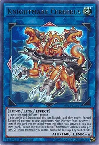 يو غي أوه! - Knightmare Cerberus - MP19-EN026 - نادر جدًا - الإصدار الأول - حزمة ضخمة من القصدير للتابوت الذهبي لعام 2019 in Kuwait
