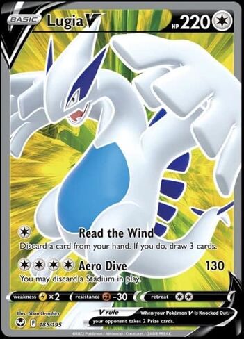 Lugia V 185/195- Silver Tempest - Full Art - Pokemon Ultra Rare Card - Holo Foil in Saudi Arabia