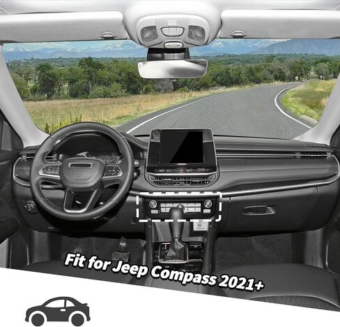 Jimen Fit for Jeep Compass 2021-2024, Center Console AC Volume Control Panel Trim Cover (Red) in Saudi Arabia