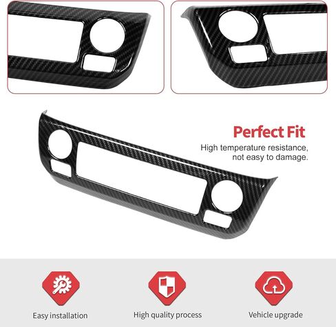 Jimen Fit for Jeep Compass 2021-2024, Center Console AC Volume Control Panel Trim Cover (Red) in Saudi Arabia