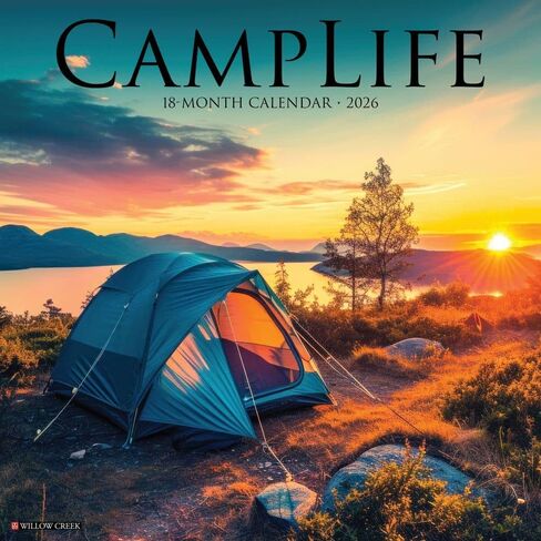 Willow Creek Press, Camp Life 2026 Wall Calendar, 12'' X 12'', 18-Month Calendar with Stapled Binding in Saudi Arabia
