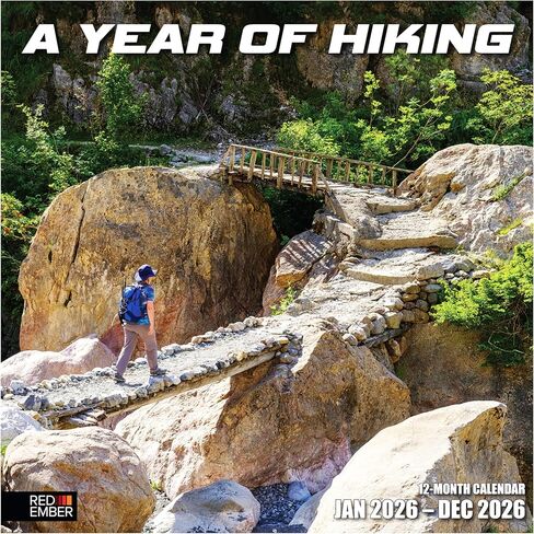 RED EMBER A Year of Hiking 2026 Wall Calendar 12 Month | 12" x 24" Open | Thick & Sturdy Paper | Holiday Gift | Nature Calendar 2026 in Saudi Arabia