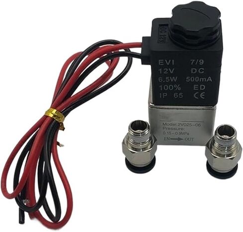2V025-06 Normally Closed Air Water Oil Solenoid Valve Coil Led 2 Port 2 Ways 220V 12V 24v Air Magnetic Valve Pneumatic(Black 6MM-6MM,DC12V) in Saudi Arabia