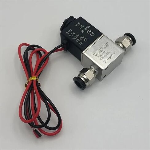 2V025-06 Normally Closed Air Water Oil Solenoid Valve Coil Led 2 Port 2 Ways 220V 12V 24v Air Magnetic Valve Pneumatic(Black 6MM-6MM,DC12V) in Saudi Arabia