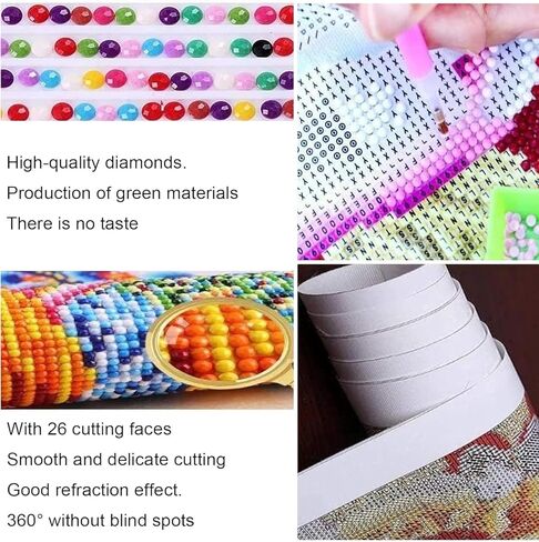 flajz 4 حزمة الماس الفن للأطفال، 5d الكرتون لطيف الحيوانات الماس اللوحة للأطفال، diy الحفر الكامل جولة فسيفساء جوهرة الفن مجموعات لديكور جدار المنزل 6x6 بوصة in Kuwait