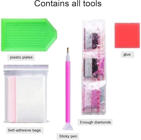 flajz 4 حزمة الماس الفن للأطفال، 5d الكرتون لطيف الحيوانات الماس اللوحة للأطفال، diy الحفر الكامل جولة فسيفساء جوهرة الفن مجموعات لديكور جدار المنزل 6x6 بوصة in Kuwait