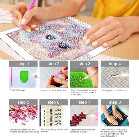 flajz 4 حزمة الماس الفن للأطفال، 5d الكرتون لطيف الحيوانات الماس اللوحة للأطفال، diy الحفر الكامل جولة فسيفساء جوهرة الفن مجموعات لديكور جدار المنزل 6x6 بوصة in Kuwait