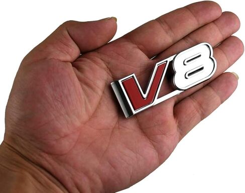 1x V8 شعار 3D شارة سيارة لصائق اسم استبدال لجميع السيارات شاحنة كانيون Colorad (كروم / أحمر) in Kuwait