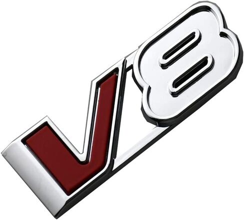 1x V8 شعار 3D شارة سيارة لصائق اسم استبدال لجميع السيارات شاحنة كانيون Colorad (كروم / أحمر) in Kuwait