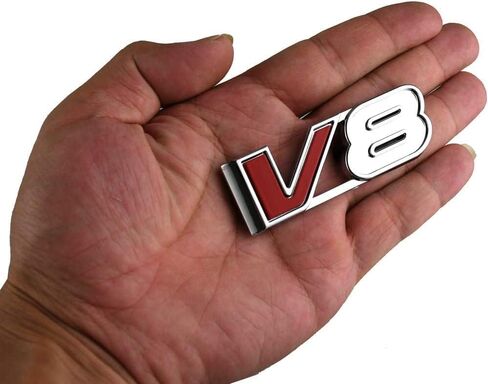 1x V8 شعار 3D شارة سيارة لصائق اسم استبدال لجميع السيارات شاحنة كانيون Colorad (كروم / أحمر) in Kuwait