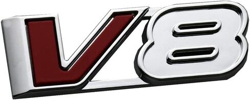 1x V8 شعار 3D شارة سيارة لصائق اسم استبدال لجميع السيارات شاحنة كانيون Colorad (كروم / أحمر) in Kuwait