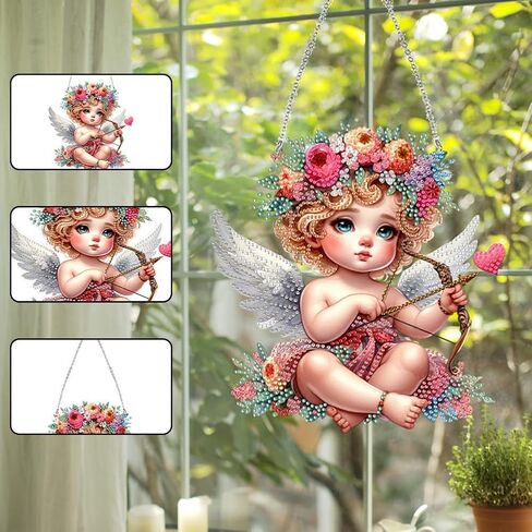 5D Diamond Painting Kits Hanging Pendant, Glass Special Shaped Piano Notes DIY Diamond Painting Hanging Suncatcher, Double-Sided Pattern Window Pendant Ornament for Home Decoration and Gift in Saudi Arabia