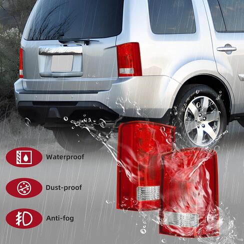 Tail Light Assembly Compatible with 2009 2010 2011 2012 2013 2014 2015 Honda Pilot Rear Taillight Brake Lamp w/Bulbs Replacement 33500SZAA02 HO2801174 (Right Passenger Side) in Saudi Arabia
