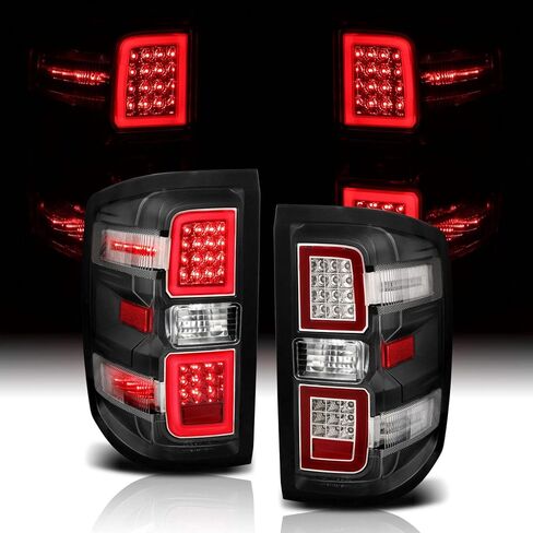 AmeriLite for 2014-2018 Chevy Silverado 1500 2500 3500 Red Lens LED Taillights Brake Lamp Pair - Driver and Passenger Side in Saudi Arabia